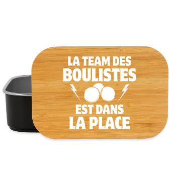 pétanque, bowler, pétanque fan - Lunch Box - black - Front
