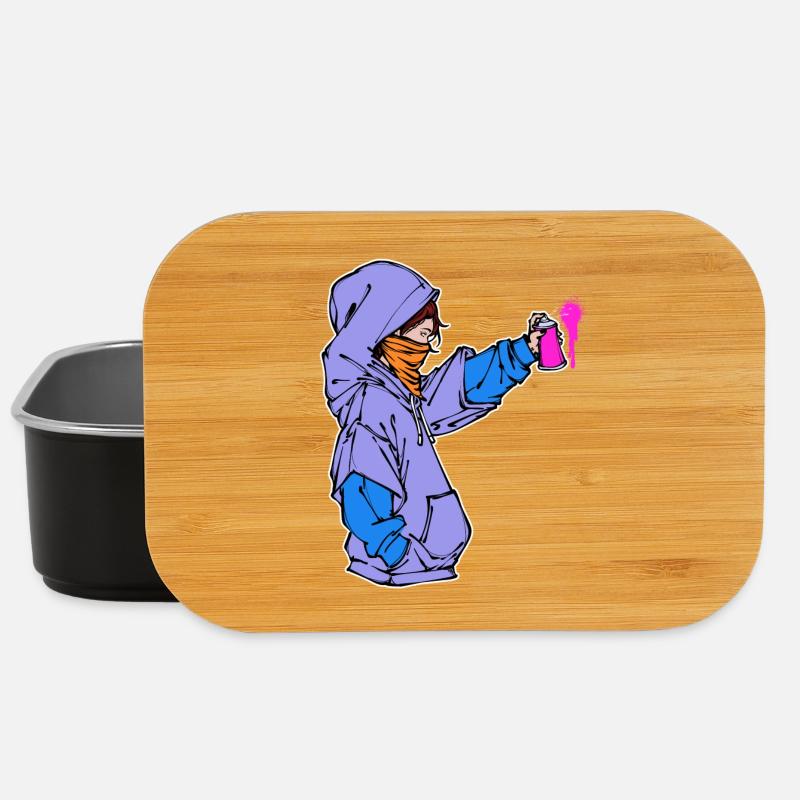 Sprayer Kunst Spraydose Graffiti Sketch Street Art - Lunch Box - Schwarz