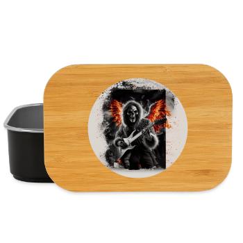 Rock 'n' Roll Skeleton on Fire #3 - Lunch Box - black - Front