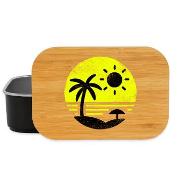 Vintage Beach Black Yellow - Lunch Box - black - Front