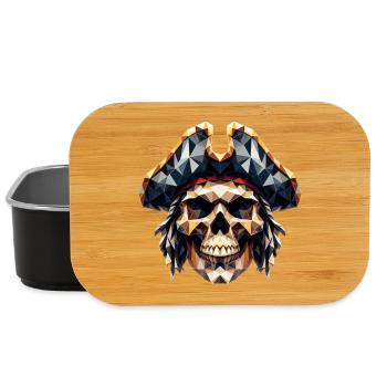 A cool, colorful skull with a pirate hat - Lunch Box - black - Front