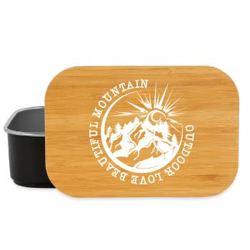Mountains Adventure Outdoor Nature Illustration Icon - Lunch Box - black - Front