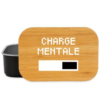 Charge Mentale - Batterie Femme Message Féministe - Boîte à goûter - noir - Devant