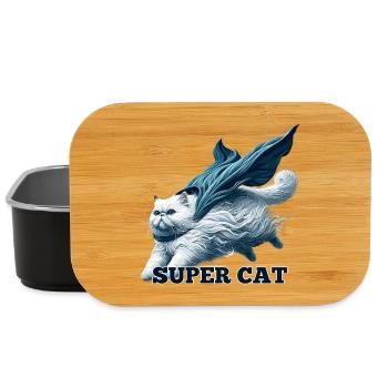 Super Cat Persian White Persian Cat Gift - Lunch Box - black - Front