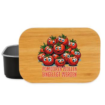 Tomaten Pomidoren einlegen Geschenk - Lunch Box - Schwarz - Vorne