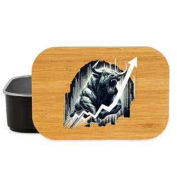 Taureau Bull Stocks Géométrie Wall Street Cadeau - Boîte à goûter - noir - Devant