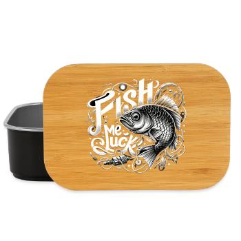 Fish Me Lucky Fishing Gift - Lunch Box - black - Front