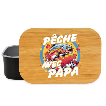 Pêche avec papa - Boîte à goûter - noir - Devant