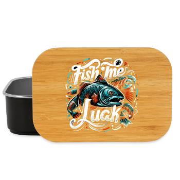 Fish Me Lucky Fishing Gift - Lunch Box - black - Front