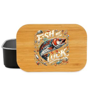 Fish Me Lucky Fishing Gift - Lunch Box - black - Front