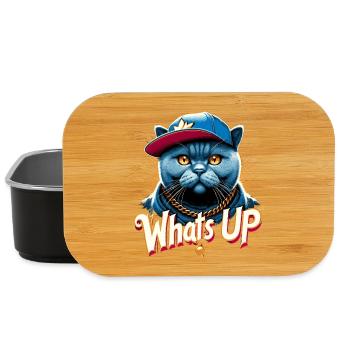 BKH Britisch Kurzhaar Blue Katze Gangsta Geschenk - Lunch Box - Schwarz - Vorne