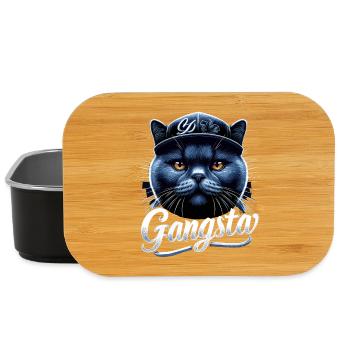 BKH Britisch Kurzhaar Blue Katze Gangsta Gangster - Lunch Box - Schwarz - Vorne
