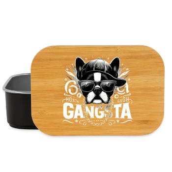 Boston Terrier Gangsta Gangster Hund Geschenk - Lunch Box - Schwarz - Vorne