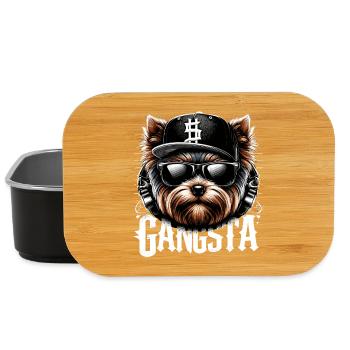 Yorkshire Terrier Yorkie Gangsta Gangster chien Ges - Boîte à goûter - noir - Devant