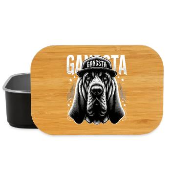 Bloodhound Gangsta Gangster Hund Geschenk - Lunch Box - Schwarz - Vorne