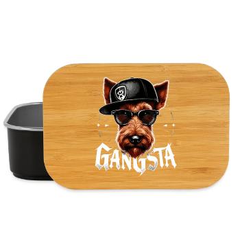 Irish Terrier Gangsta Gangster Hund Geschenk - Lunch Box - Schwarz - Vorne