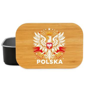 Poland Polska Polish coat of arms eagle flag gift - Lunch Box - black - Front