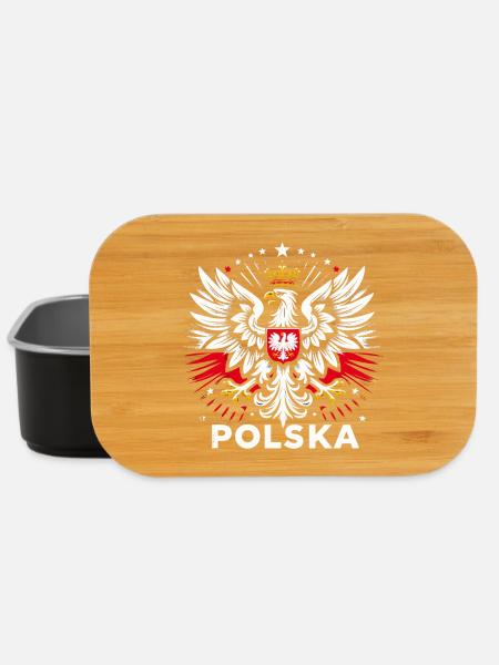 Poland Polska Polish coat of arms eagle flag gift - Lunch Box - black