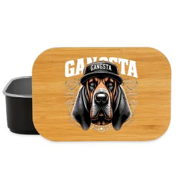 Bloodhound Gangsta Gangster Hund Geschenk - Lunch Box - Schwarz - Vorne