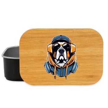 Bernhardiner Gangsta Gangster Hund Geschenk - Lunch Box - Schwarz - Vorne