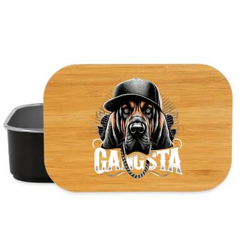 Bloodhound Gangsta Gangster Hund Geschenk - Lunch Box - Schwarz - Vorne
