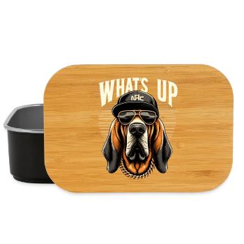 Bloodhound Was geht ab Gangsta Hund Geschenk - Lunch Box - Schwarz - Vorne