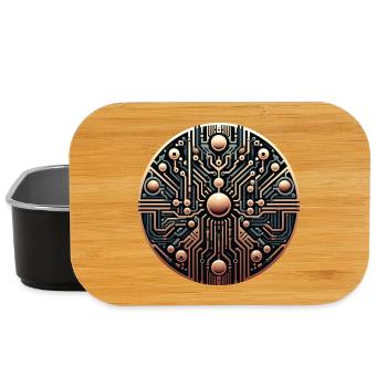Futuristisches Schaltkreis Mandala Logo - Lunch Box - Schwarz - Vorne