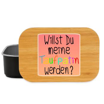 Willst Du meine Taufpatin werden - Taufe BABY - Lunch Box - Schwarz - Vorne