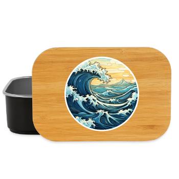 Japanische Welle – Vintage Hokusai Meer Stil - Lunch Box - Schwarz - Vorne