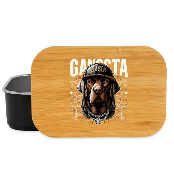Brauner Labrador Gangsta Gangster Hund Geschenk - Lunch Box - Schwarz - Vorne
