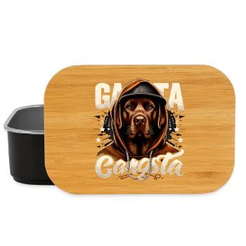 Brauner Labrador Gangster Leben Hund Geschenk - Lunch Box - Schwarz - Vorne