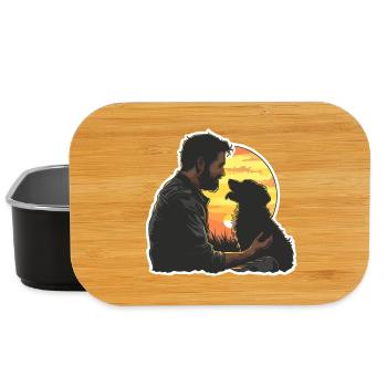 Dad Dog Father Dogs Family Animal Dogs Vintage - Lunch Box - black - Front
