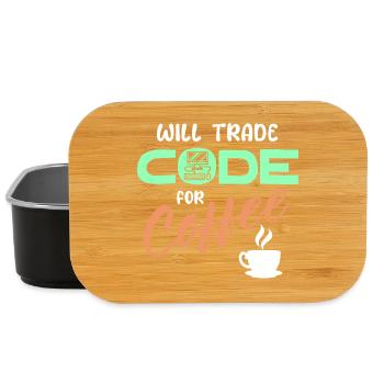 Programmeur, Développeur, Instruction de code, Ordinateur - Boîte à goûter - noir - Devant