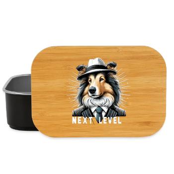 Collie Suit Chic Dog Hat Gift - Lunch Box - black - Front