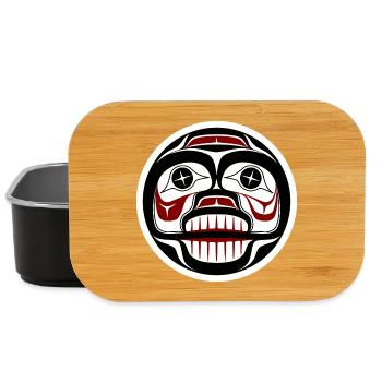 Native American Red Black Haida Art Weeping Skull - Lunch Box - black - Front