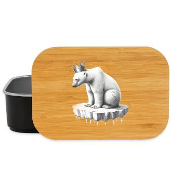 Ours polaire avec une couronne sur la banquise faune arctique - Boîte à goûter - noir - Devant