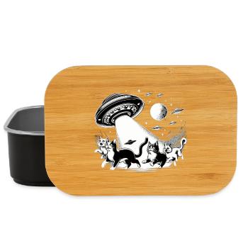 Alien Ufos Ufo Katze Katzen Geschenk - Lunch Box - Schwarz - Vorne