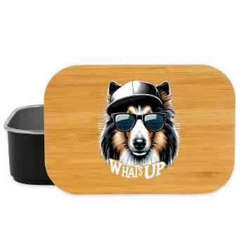 Collie What's Up Gangsta Gangster Dog Gift - Lunch Box - black - Front