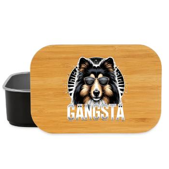 Collie Gangsta Gangster Hund Geschenk - Lunch Box - Schwarz - Vorne