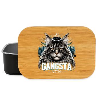 Maine Coon Cat Cool Gangsta Gangster Gift - Lunch Box - black - Front