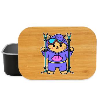 Schnee Winter Skifahrer Wintersport Wintersaison - Lunch Box - Schwarz - Vorne