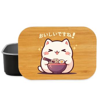 Katze isst Ramen - Lunch Box - Schwarz - Vorne