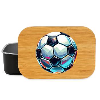 Colourful shimmering football with light reflections - Lunch Box - black - Front