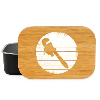 Pipe Wrench Drawing - Lunch Box - black - Front