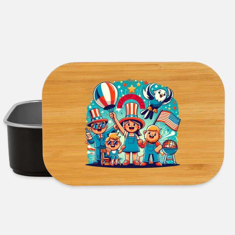 Custom 4th of July Celebration Design - Lunch Box - black