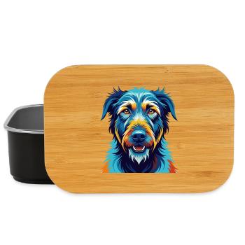 Irish Wolfhound Dog Breed Colorful Cartoon Kawaii - Lunch Box - black - Front