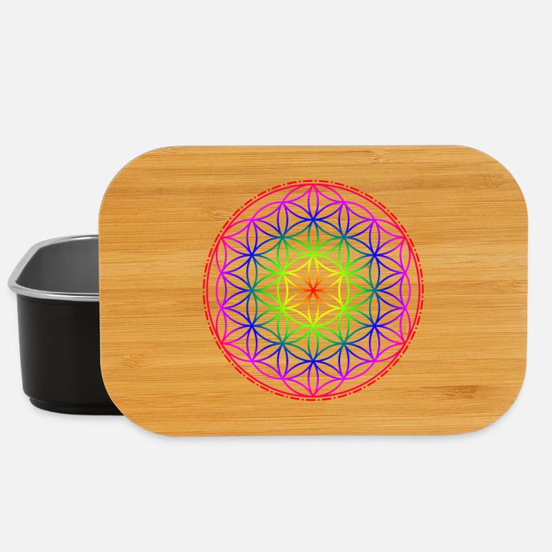 Fleur de vie arc-en-ciel - Boîte à goûter - noir