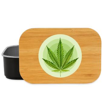 Feuille Cannabis Grafique Circulaire - Boîte à goûter - noir - Devant