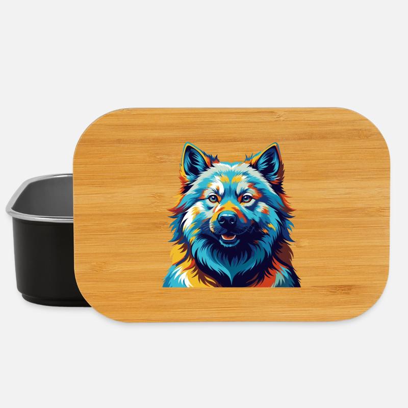 Eurasier Hunderasse Bunte Karikatur Kawaii - Lunch Box - Schwarz