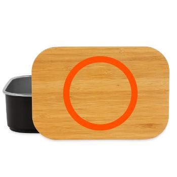 Emblème du cercle orange fluo - Boîte à goûter - noir - Devant